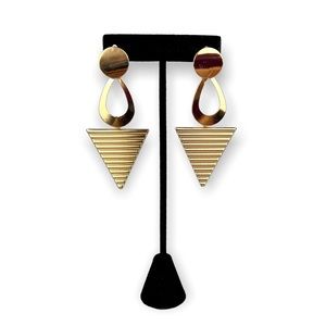 Golden Triangle Etched Drop Earrings